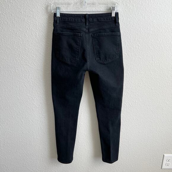 Agolde Nico Exposed Zipper Jeans Women's 26 Black Slim Fit High Rise Cropped - Picture 3 of 7